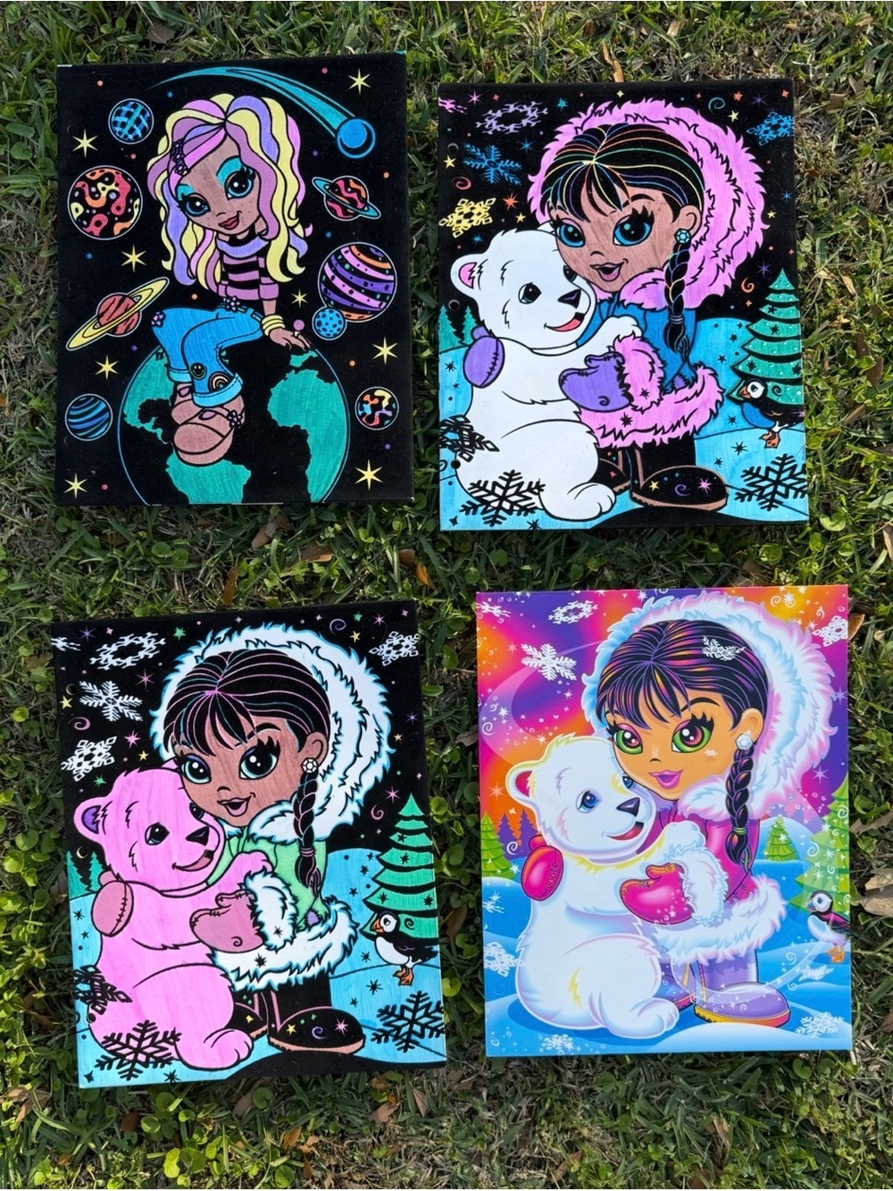 4 Lisa Frank Vintage Anana Eskimo & Terra Linda Two Pocket Folders